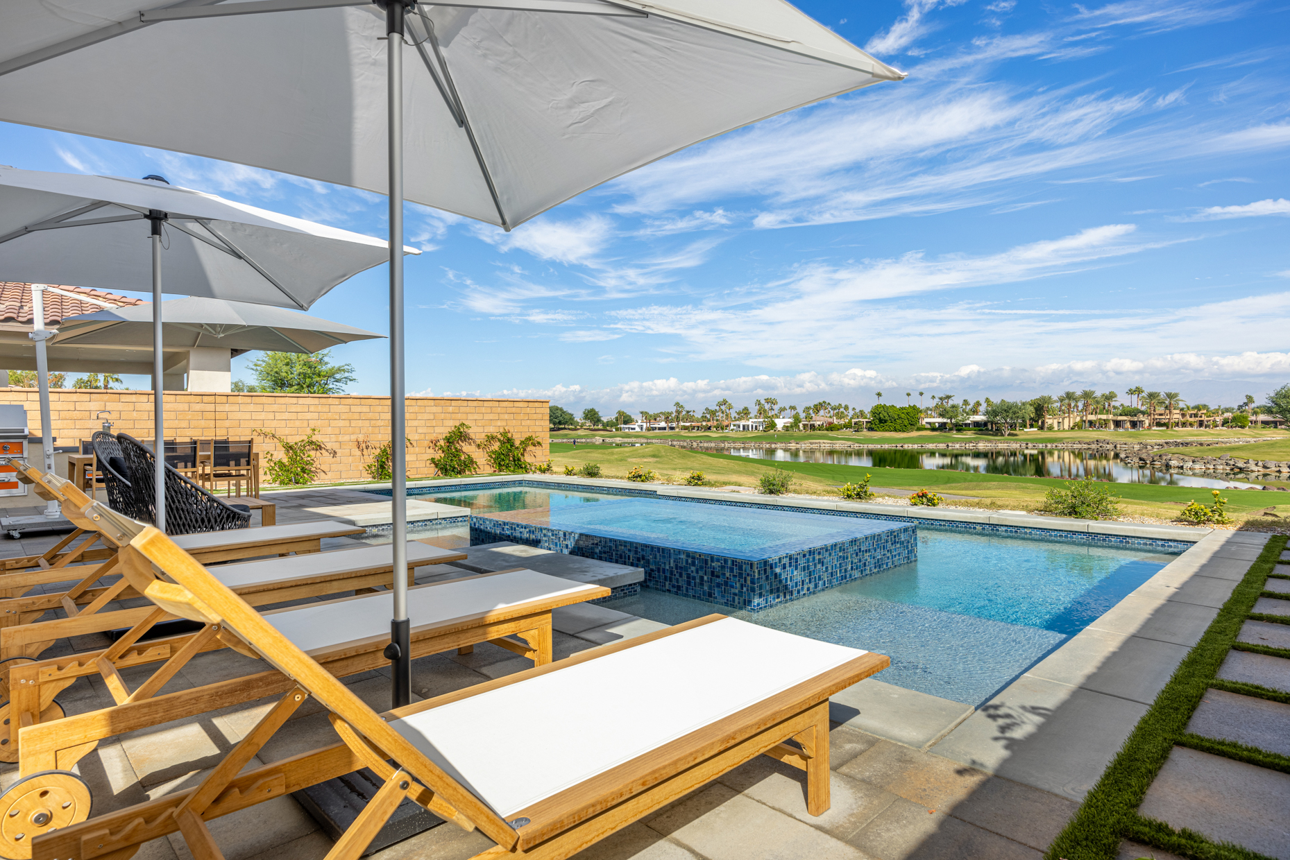 Chairs by a pool